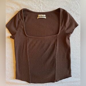 Urban Outfitters Chocolate Ribbed Tee